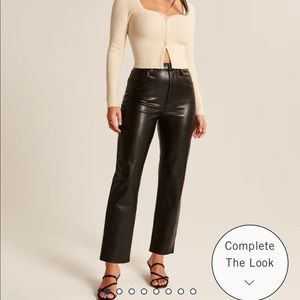 Curve Love Vegan Leather Ankle Straight Pants